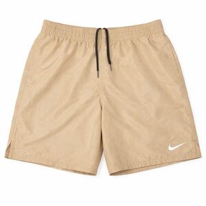 Nike Beige Athletic Shorts with Black Drawstring